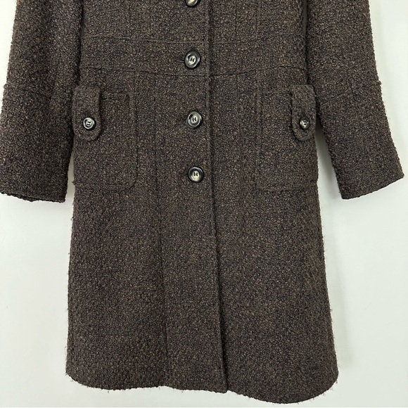 Sisley Long tailored tweed single breasted coat - Picture 3 of 12
